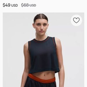 NWT Double layered mesh reversible tank true navy/ autumn Rust Sz S